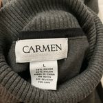Carmen Marc Valvo Grey Black Turtleneck L Photo 6