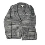 Coldwater Creek Women's Gray Faux Fur One Button Long Sleeve Cardigan Large Photo 7