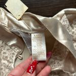 Satin and Lace Cap Sleeve Bodysuit Champagne Large Photo 3