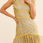 Free People X Adelyn Rae Jacey Lacey Mini Dress Yellow Size M Photo 0