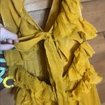 ASOS  Ruffle Sunset Flutter Maxi Golden Yellow Tie Back Chiffon Dress Whimsical 8 Photo 4