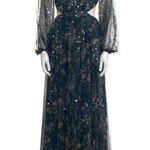 Mac Duggal 💕IEENA 💕 Blue Floral Chiffon Dress Multi-Color Floral Print 4 NWOT Photo 6