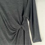 Nic+Zoe Soft Knit Gathered Twisted Waist Dolman 3/4 Sleeve Mock Neck Dress Photo 4