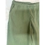 ZARA  Women's Pants Green Ribbed Stretch High Waisted Flowy Holiday Sz Large Photo 5