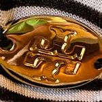 Tory Burch Black & White Striped Tee Shirt Gold Tag Summer Top ~ Women's MEDIUM Photo 5