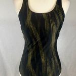 All In Motion  black and olive green strappy back one piece swimsuit size medium Photo 2