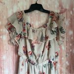 Lucky Brand  Blush Floral Print Off-The-Shoulder Flounce Midi Dress Photo 8