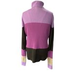The Limited  purple & brown stripe Y2K Turtleneck Cotton Sweater Size large Photo 4