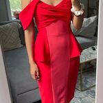 Marchesa Notte Off The Shoulder Peplum Midi Dress Size 0 Photo 2