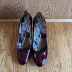 Stuart Weitzman EUC Red Pumps Women 9.5 Patent Leather High Heels Burgundy Wine Photo 1