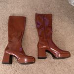 Charles and Keith  Patent Platform Knee High Boots Photo 4