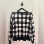 Marled Crewneck Buffalo check plaid puff cuff puff sleeve sweater Sz M basic Black Size M Photo 1