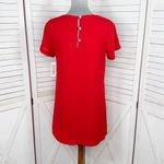 Lucy Love Short Sleeve Tunic Mini Shift Shirt Dress Red XS XSmall Photo 3