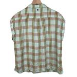 prAna  Women's McCray Top Size Large Mint Green Plaid Hemp Tencel Woven Outdoor Photo 1