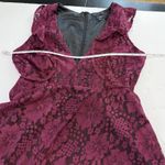Lulus NWT Molinetto Burgundy Lace Ruffled Tiered Sleeveless Maxi Dress MEDIUM Photo 8