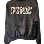 PINK - Victoria's Secret Victoria Secret Satin Pink Jacket Black Size Small Snap up Silky Varsity Elastic Photo 0