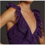 Anthropologie NWT Maeve Ruffled Tulle Mini Dress Purple Size L Photo 8