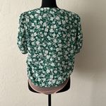 ASTR Green floral v-neck wrapped blouse bodysuit Photo 5