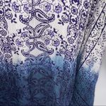 Lola P. Spaghetti Strap Tiered Camisole Top White w/Blue Dipped Dyed Photo 7