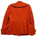 Antonio Melani Women's Orange Wool Blend Pea Coat Size 6 Winter Quiet Luxury Photo 3