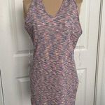 Miss Lola  Rib Knit Halter V-Neck Mini Body-con Dress Multicolor Size L Photo 0