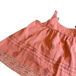 Kopal Block Print Bohemian Tank Top Shirt Blouse Bows Lace Trim Size Large NWT Red Photo 6
