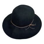 Talula Aritzia ‎ Baylis 100% Wool Floppy Black Hat Size M/L Photo 0
