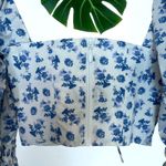 House Of CB 🆕 Millicent Blue Print Cropped Corset Top Photo 7