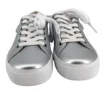 Taos Plim Soul Luxe Sneaker in Metallic Silver Size 6 Quiet Luxury Leather Photo 4