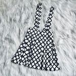 Forever 21 Black and White Graphic Diamond Pattern Pinafore Dress Photo 4