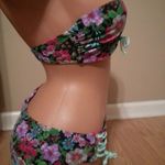 Victoria's Secret NWOT Victoria’s Secret Floral Lace-Up Bikini Set Size 36A/Large Photo 5