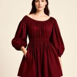 Ulla Johnson ♨️ Burgundy Martine Long Sleeve Cotton Dress – Size 6🧡 Photo 0