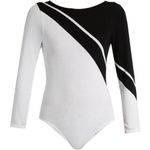 Peppermayo NEW Pepper Mayne M Contrast Seamless Bodysuit Black White Colorblock Leotard Photo 6