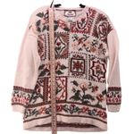 Tiara International Vintage Chunky Sweater Medium‎ Cottagecore Indie Granola Patchwork Knit Floral Photo 12