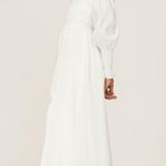 All Saints Lary White Linen Silk Shoulder Long Sleeve Slit Midi Dress Size 6 Photo 1