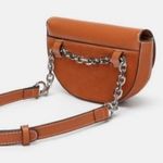 ZARA 100% leather and chain waist belt bag with silver hardware Photo 3
