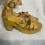Bed Stu Alba Wood Platform Sandal Leather Yellow Lemon Dip Dye 9 Photo 1