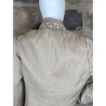 Elie Tahari  Blazer Tan Wool Silk Blend Braided Detail Woman's Size‎ Large Photo 7