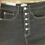 We Wore What The Danielle High Rise Vintage Straight NWT in Black/white stitching Photo 14