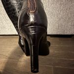 Dries Van Noten $1250  Brown Leather Croc Embossed Knee High Boots Photo 7