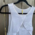 Free People Vintage  White Crossover Cut Out Viscose Rayon Tank Top Photo 2