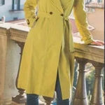 Soft Surroundings  Brixton Trench Coat Lemongrass Yellow Green‎ Citron Size XS Photo 0