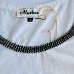 Alythea  Beaded Sleeveless Tank Top White/Black Size S NWT Photo 6