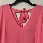 INC International Concepts Chiffon Short Shift Dress w/Long Sleeve, Size 1X, NEW Pink Photo 3