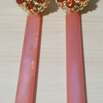 Rachel Comey Mission Acrylic Matchstick Drop Earrings Rhinestone Clutter ~ NWOT Photo 0