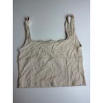 Wilfred Free ‎ Ruched Cropped Tank Top Beige Sleeveless Casual Basic Cute Photo 3