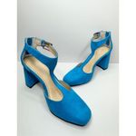Adrienne Vittadini  Sandals Size 6.5 Blue Poetic Block Heel Ankle Strap Photo 6