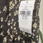 American Eagle  Floral Halter Neck Romper Black and Cream Scoop V-Neck Tie Bow Photo 4