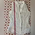 Stella Moda Italian White Eyelet Button Up Summer Tank Size Medium Photo 4