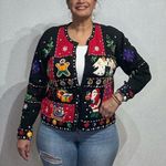 Designers Originals Studio Black Christmas Vintage Cardigan Sz L Size L Photo 0